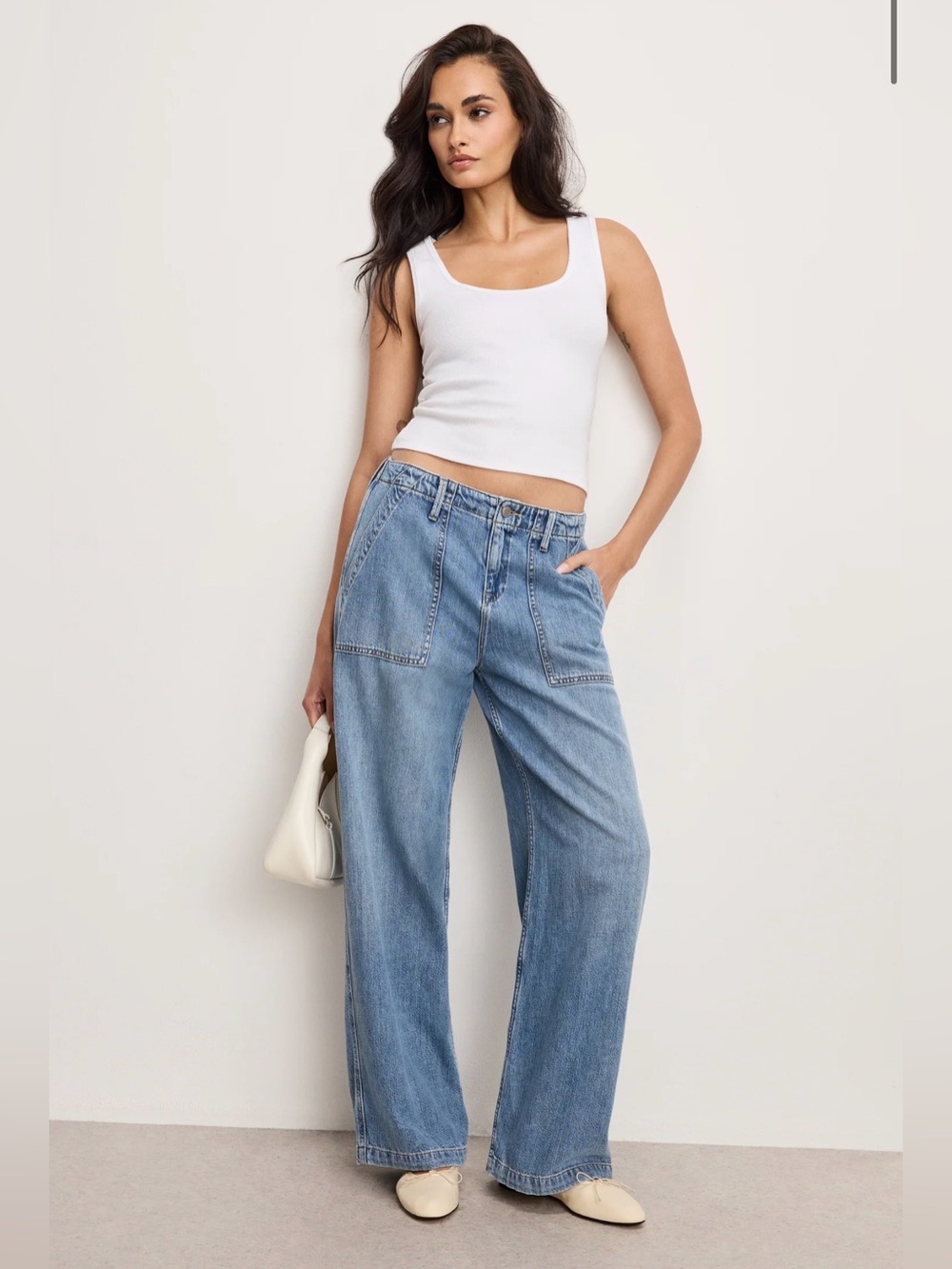 NWT Good American Lite Linen Denim Pants Size 12
